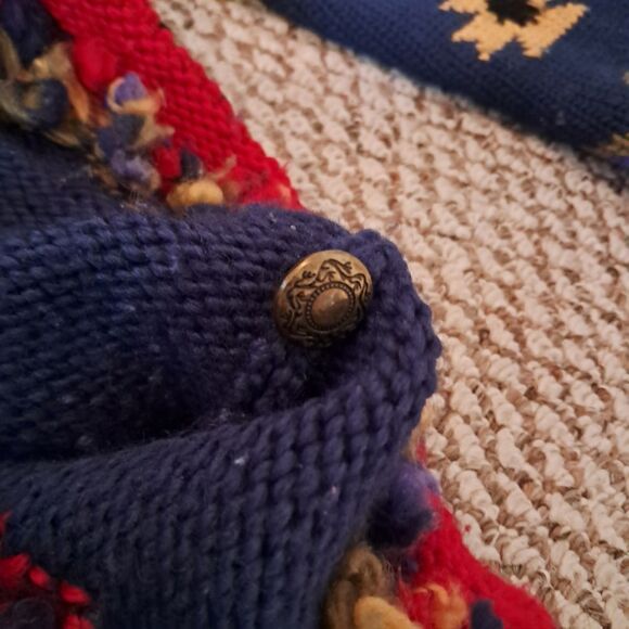 COLDWATER CREEK Heavy Wool Southwest Knit Cardigan Sweater Woman Size Medium - Picture 12 of 12